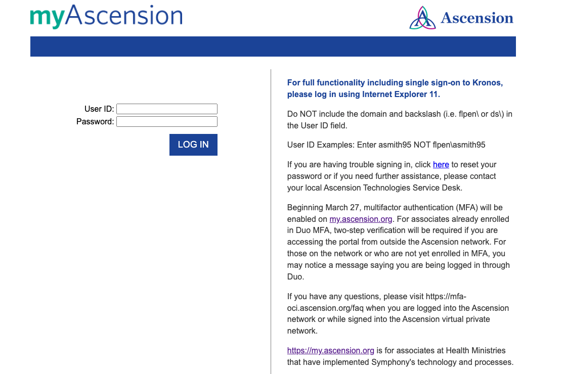 myascension login