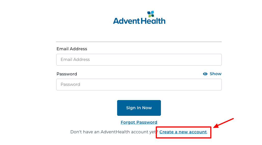 adventhealth create account