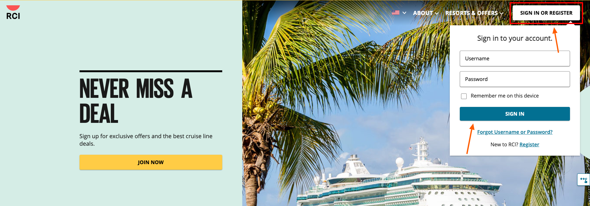 rci login