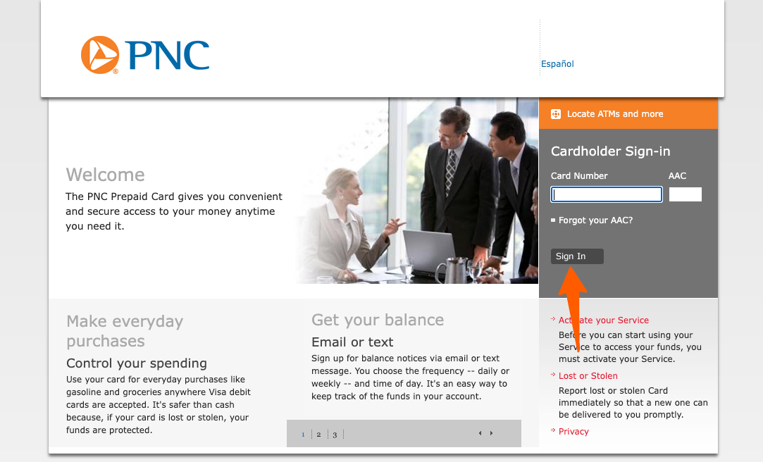 pnc prepaid card login