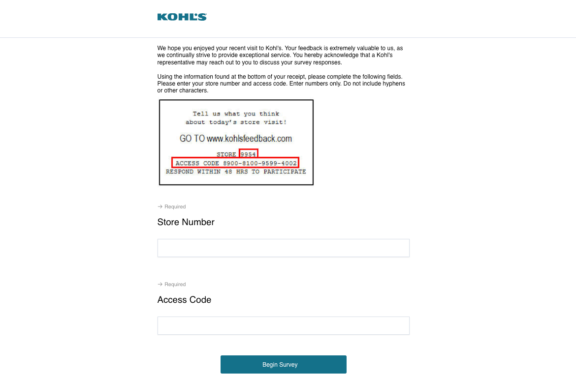 Kohl’s Survey