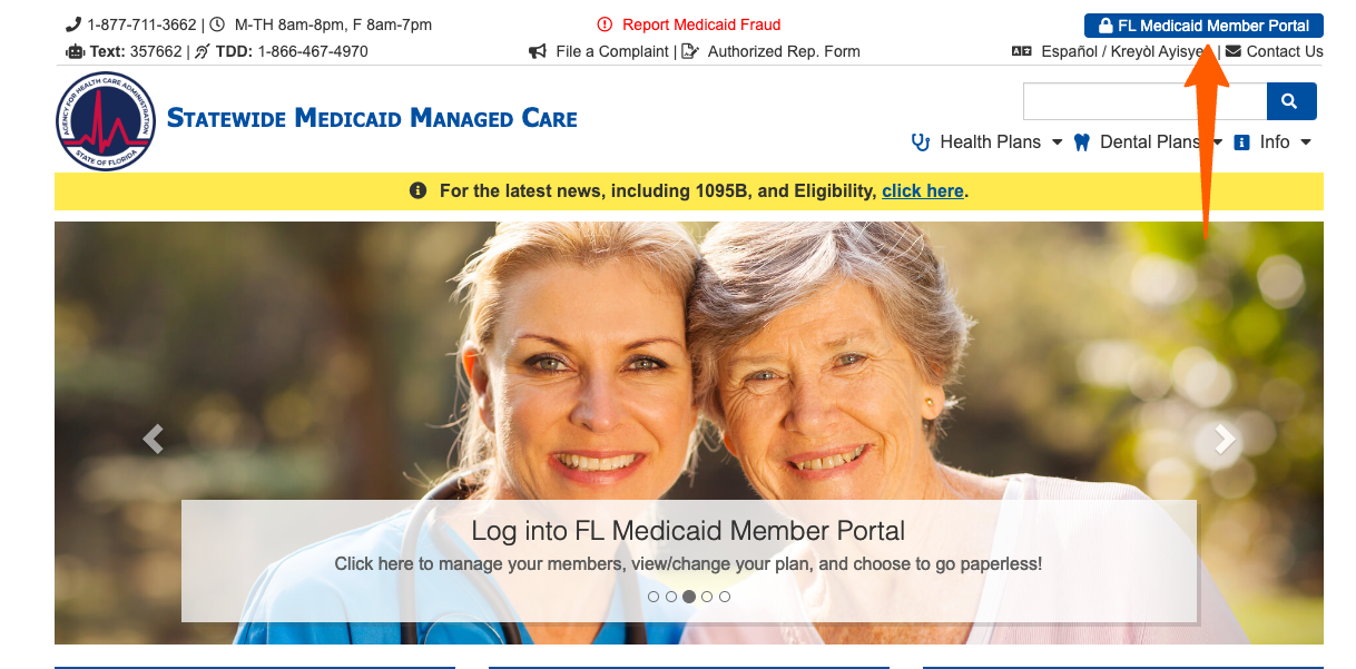register for florida medicaid managed care login account